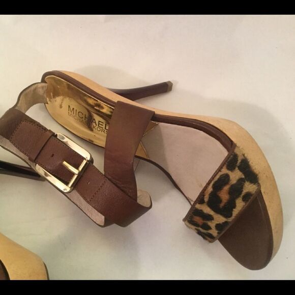 Michael Kors Calf Hair Animal Print Leather Wooden - Picture 8 of 11